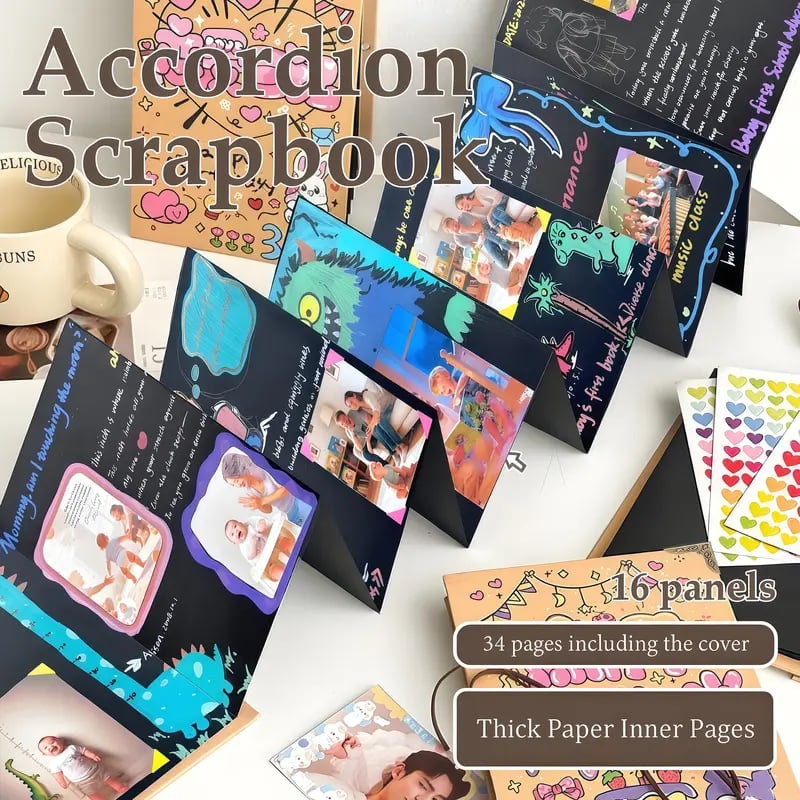 ✨The Memory Keeper: 99+ Inch Accordion Scrapbook Album📚