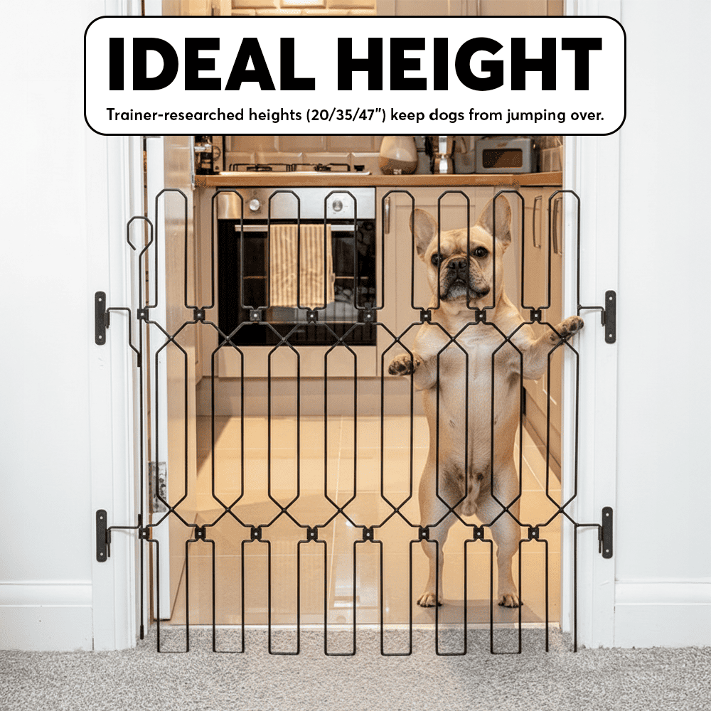 Dog Safety Gate Plus – Strong No-Drill Pet Gate | One-Hand Use, No Wall Damage