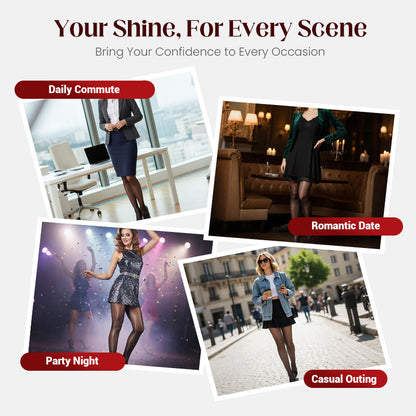 🔥 Transparent High-Waisted Shiny Sheer Tights for Women - Sheer & Comfortable 👑✨
