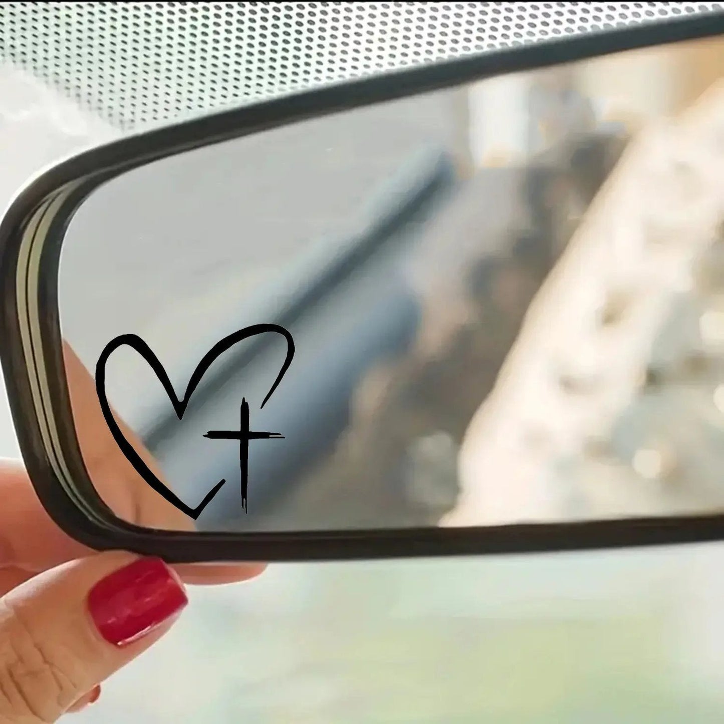 I Love You Drive Safe Vinyl Decal Set – Universal Car Rearview Mirror Sticker for Auto Decoration & Safety Reminder