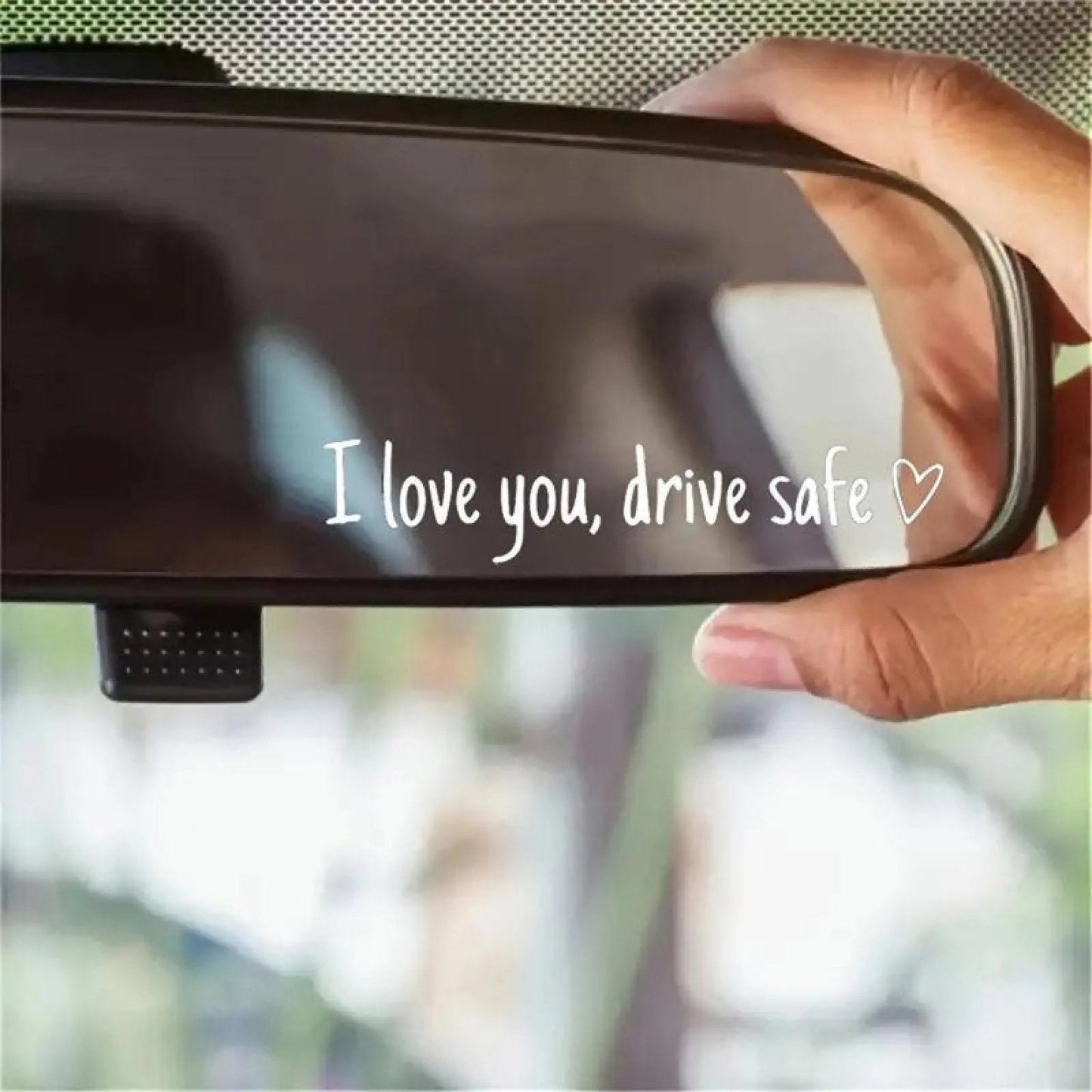 I Love You Drive Safe Vinyl Decal Set – Universal Car Rearview Mirror Sticker for Auto Decoration & Safety Reminder