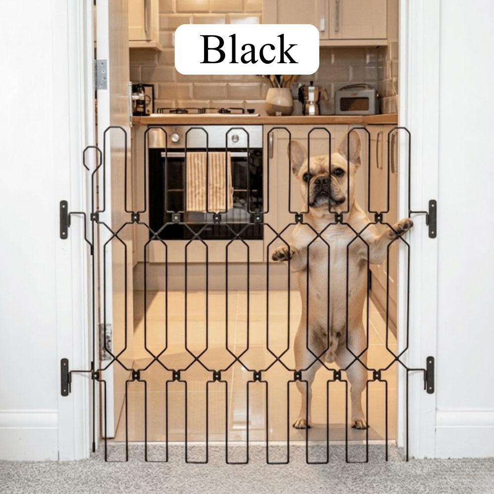 Dog Safety Gate Plus – Strong No-Drill Pet Gate | One-Hand Use, No Wall Damage