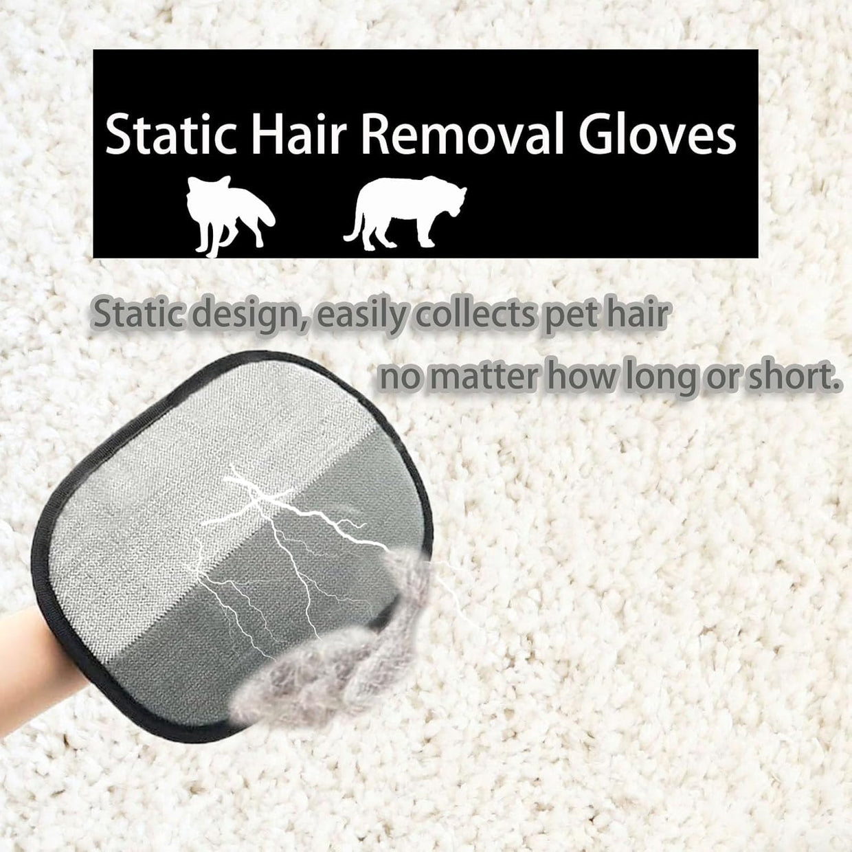 PET HAIR REMOVAL GLOVES ( pack of 2)