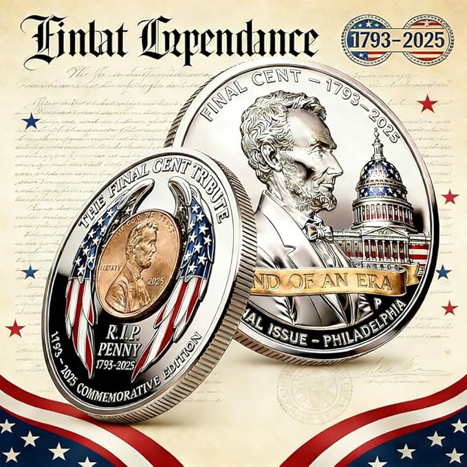 2025 Final Cent Tribute Coin ✦ 3D Engraved Uncirculated Penny (YAO)