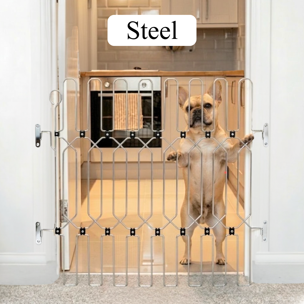 Dog Safety Gate Plus – Strong No-Drill Pet Gate | One-Hand Use, No Wall Damage