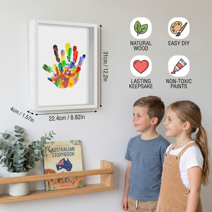 DIY Wooden Handprint Photo Frame Kit – Family Keepsake Set with Paints