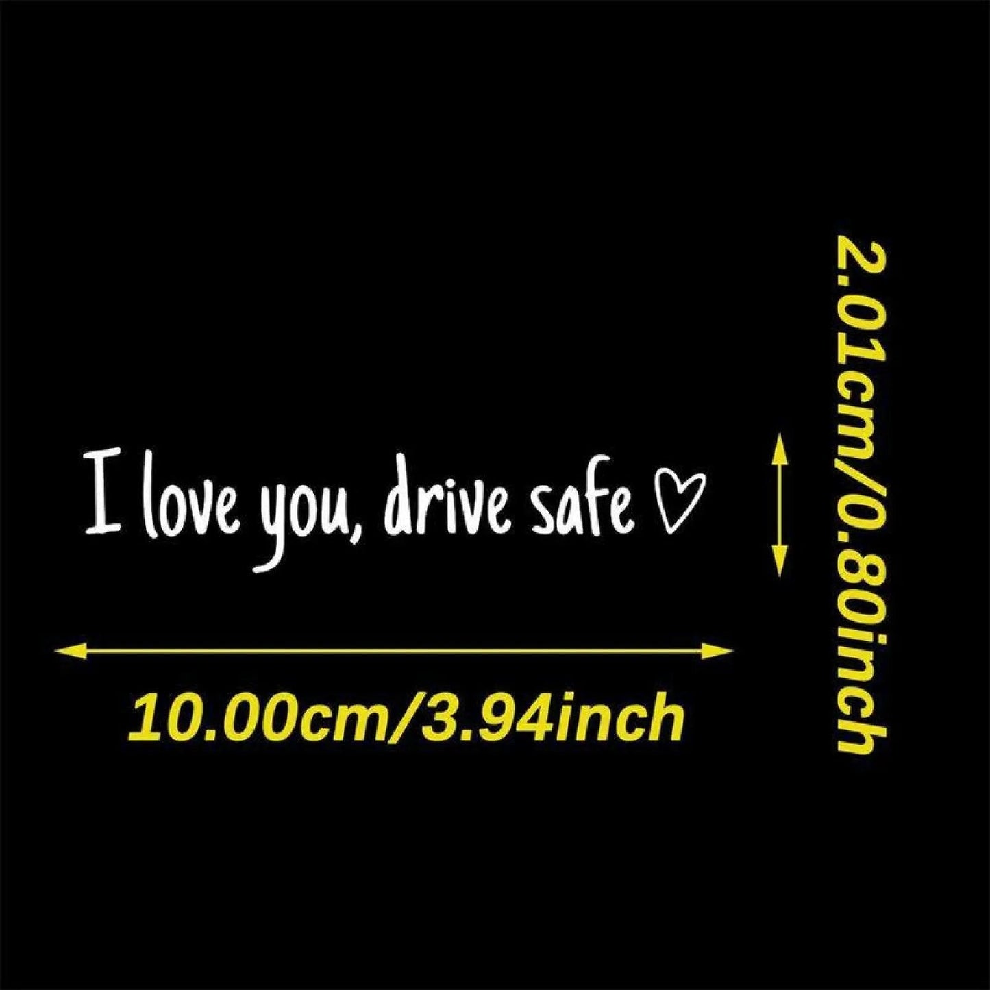 I Love You Drive Safe Vinyl Decal Set – Universal Car Rearview Mirror Sticker for Auto Decoration & Safety Reminder