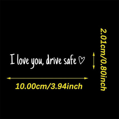 I Love You Drive Safe Vinyl Decal Set – Universal Car Rearview Mirror Sticker for Auto Decoration & Safety Reminder