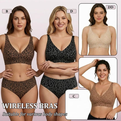 🏆Super Firming Leopard Print Jelly  Bra | Women Wirefree Bras 👍No More Sagging Breasts