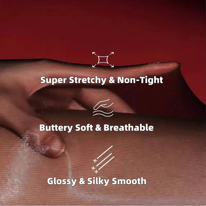 🔥 Transparent High-Waisted Shiny Sheer Tights for Women - Sheer & Comfortable 👑✨