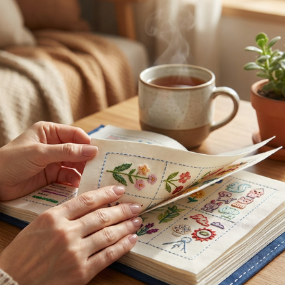 DIY Embroidery Stitch Practice Book Kit